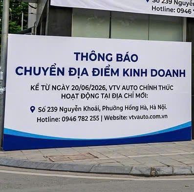 THÔNG BÁO CHUYỂN ĐỊA ĐIỂM KINH DOANH VTV AUTO